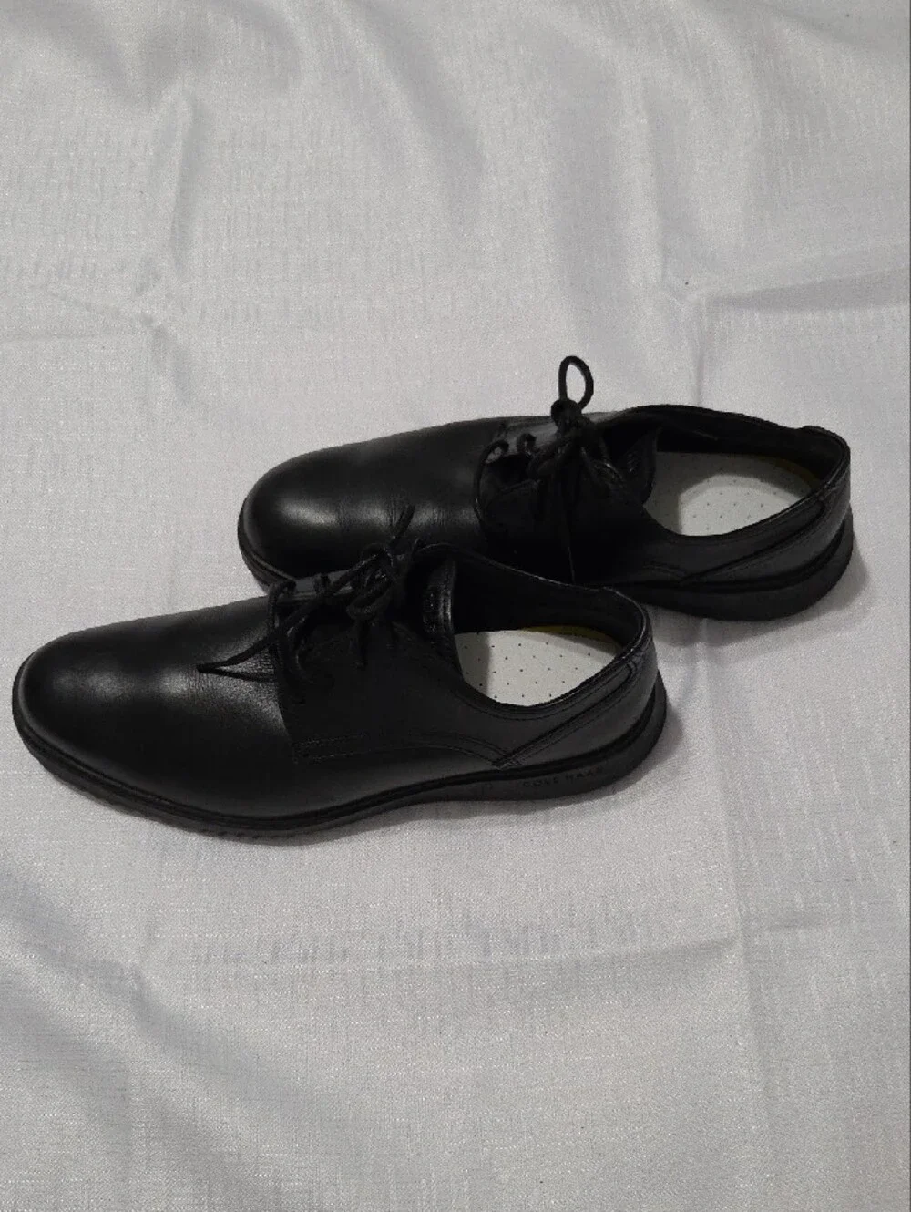 Cole Haan Black Leather Lace-Up Oxfords